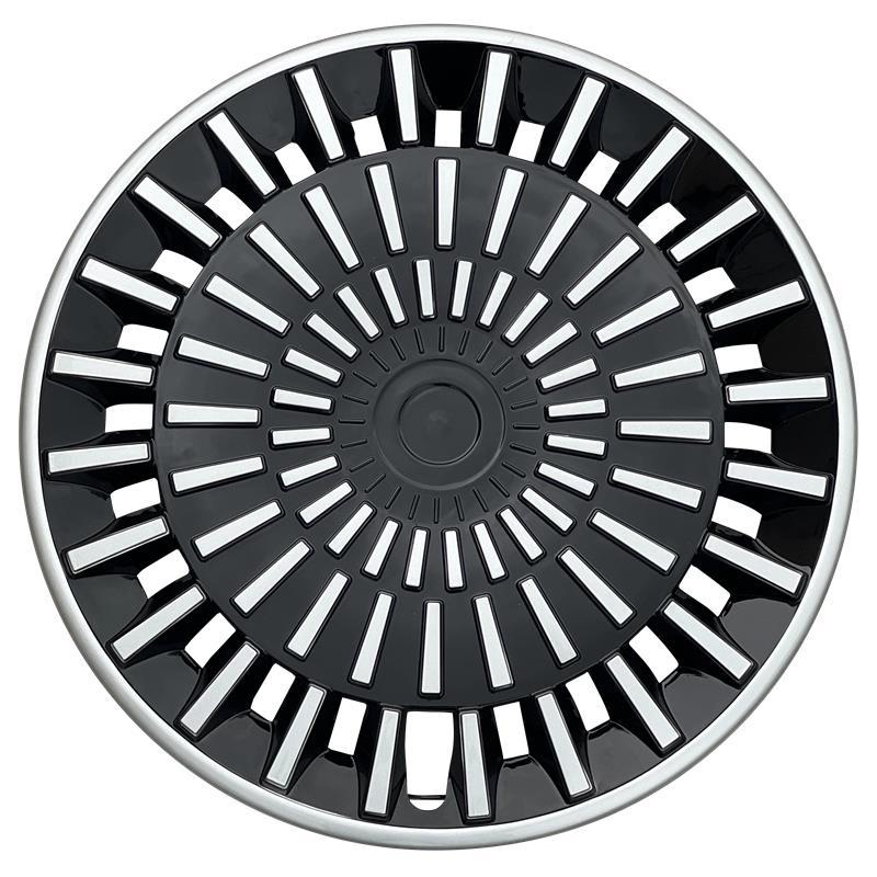 12/13/14/15/16/17 inch | Universal Hub cover - 14-inch-jk-style-silver-black-1pc