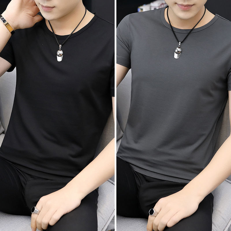 2件】モーダル男性アイス半袖tシャツ夏ファッション男性服ビッグサイズ氷感速乾上服男|undefined
