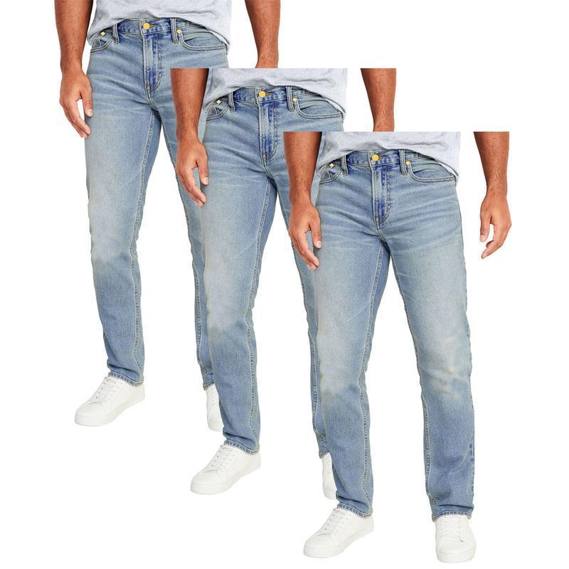 跨境Men's 3 Pack Flex Stretch Slim Straight Jeans with 5|undefined
