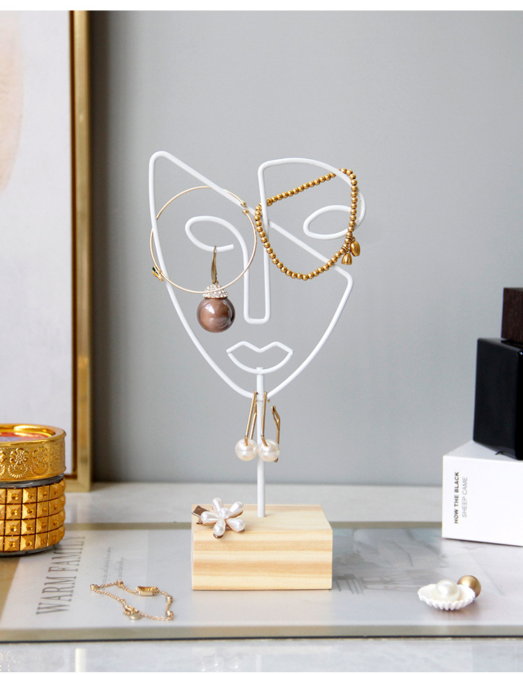 180g Weight Jewelry Rack Classification 1 Piece Quantity Iron Material Human Face Pattern Nordic Style, Modern Style Style Nordic Style Modern Style Human Face Iron Jewelry Rack 1