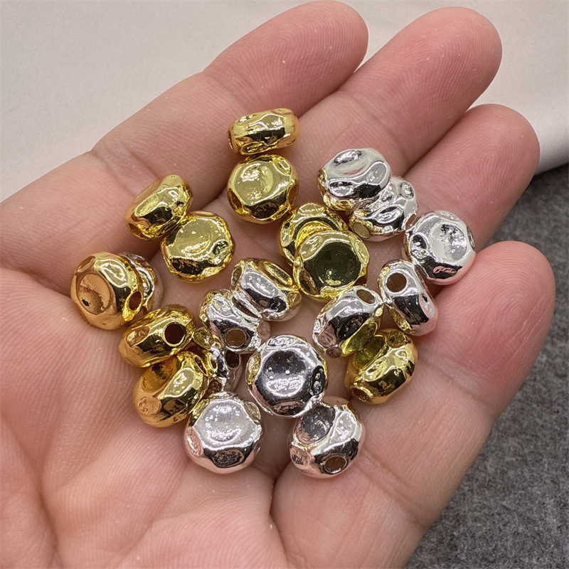 diy饰品配件镀18K金色不规则巴洛克风格隔片水晶手串项链服装辅料