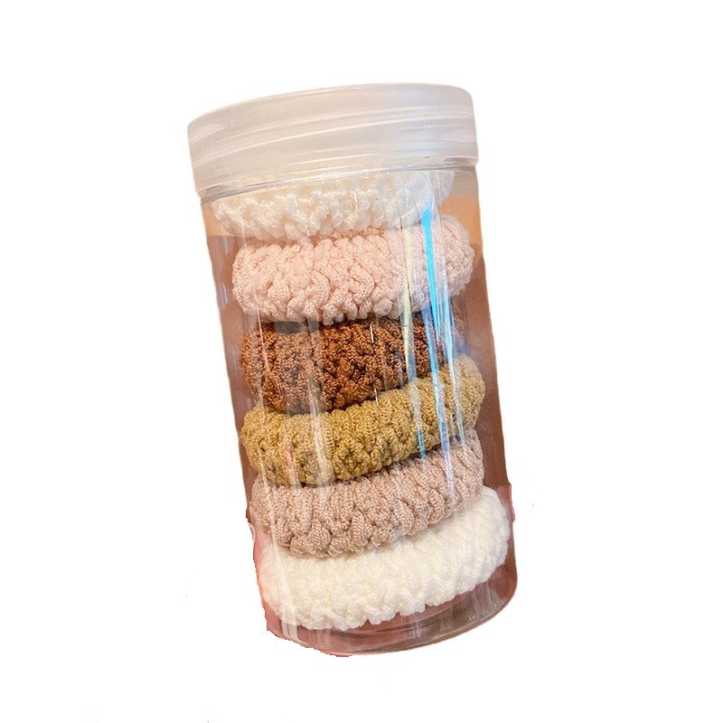 Corea del Sur nueva cuerda de pelo niñas Otoño e Invierno serie marrón toalla anillo niña alta elasticidad no duele tocado de pelo accesorios para el cabello