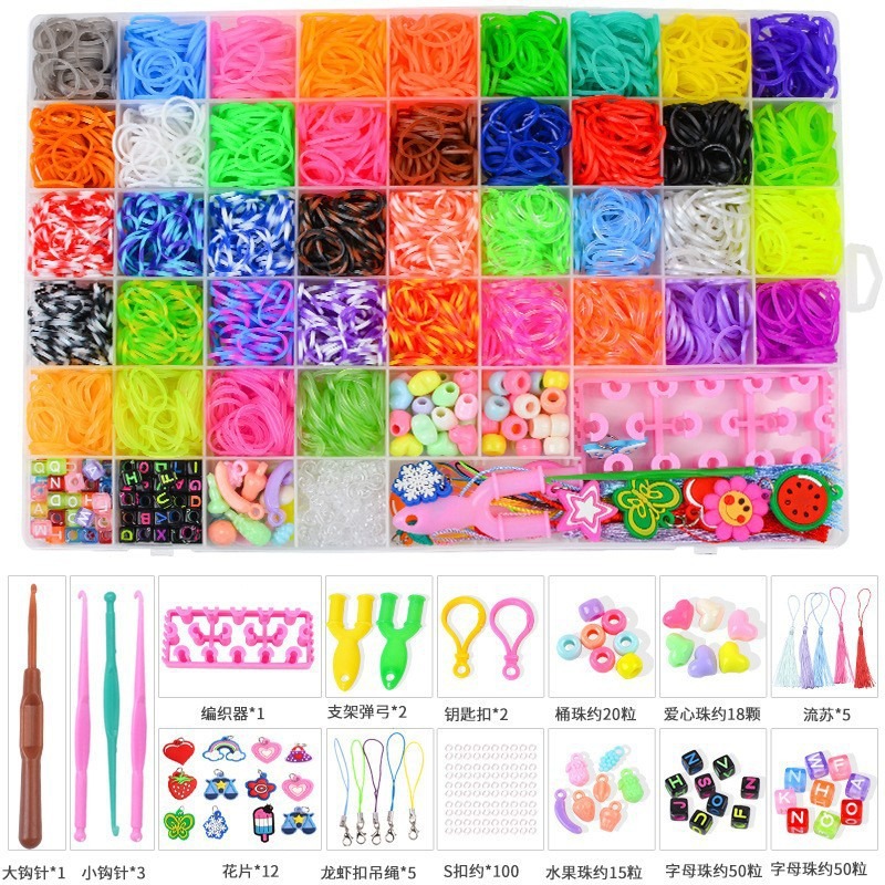 Diy arco iris para niños tejedor de banda de goma amazon puzzle juguetes de pulsera collar hacer telar
