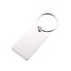 in stock titanium steel personality simple geometric rectangular keychain accessories smooth laser engraved tag pendant
