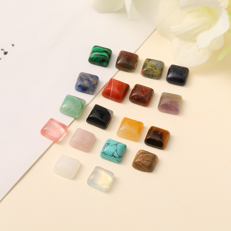 Diy方形リングアクセサリー10mm天然メノウ石材料手作りネックレス指輪シールアクセサリー|undefined