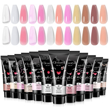 跨境美甲延长胶UV固态免纸托快速延长水晶模型胶指甲水晶胶15ml