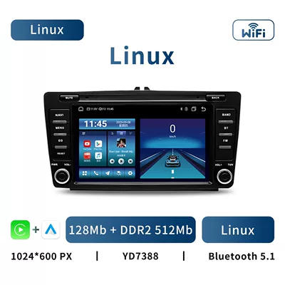 Suitable for Skoda Octavia Mk2 A5 8inch Android Car Central Control Large Screen Bluetooth Navigation Radio Mp5 (DVD Navigation) - linux-system-8inch