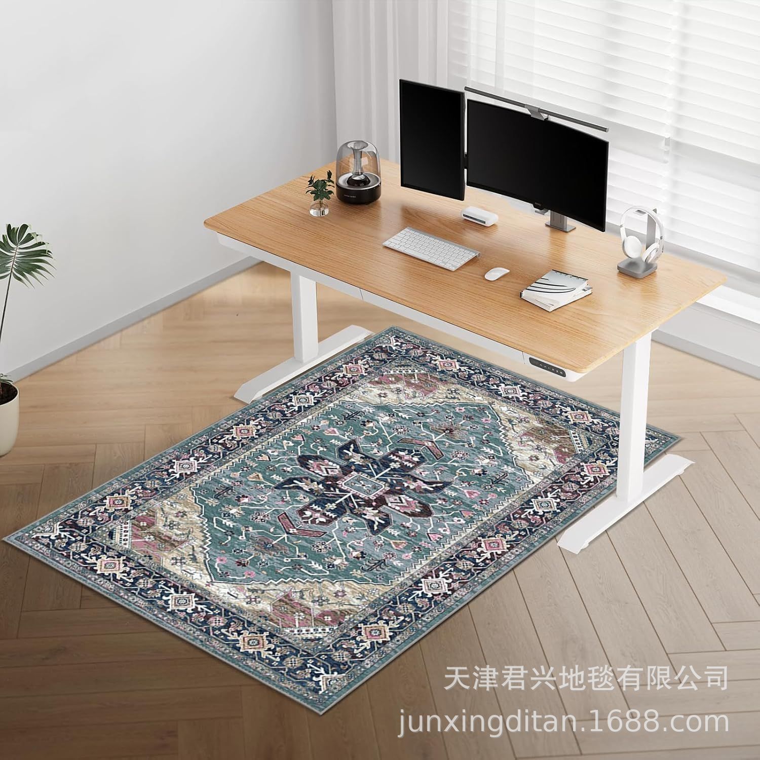 跨境亚马逊波斯风椅子地板保护垫电脑椅学习转椅防滑垫隔音地毯