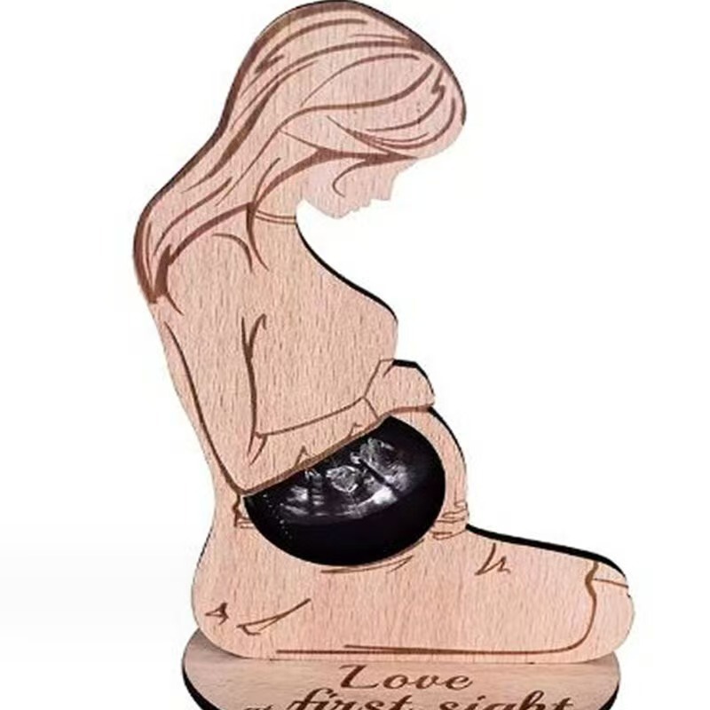 Cross-Border Maternity Gift Baby Ultrasound Detection Stand Mother Pregnancy Commemorative Photo Frame Wooden Crafts Ornaments
