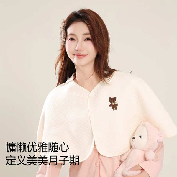 Beige short cloak, with little bears