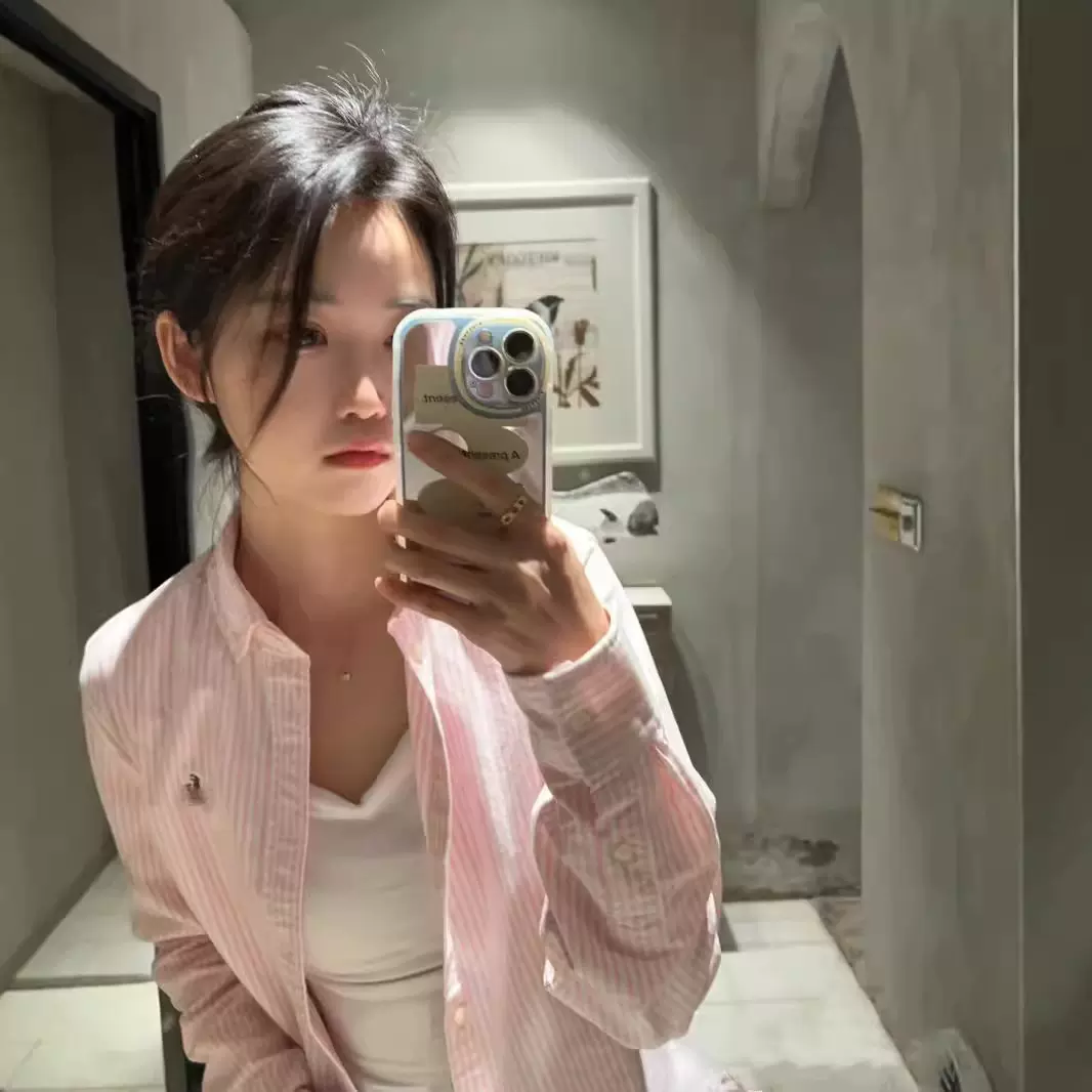RL拉夫条纹衬衫男女同款彩色小马标刺绣上衣休闲牛津布衬衣25新款