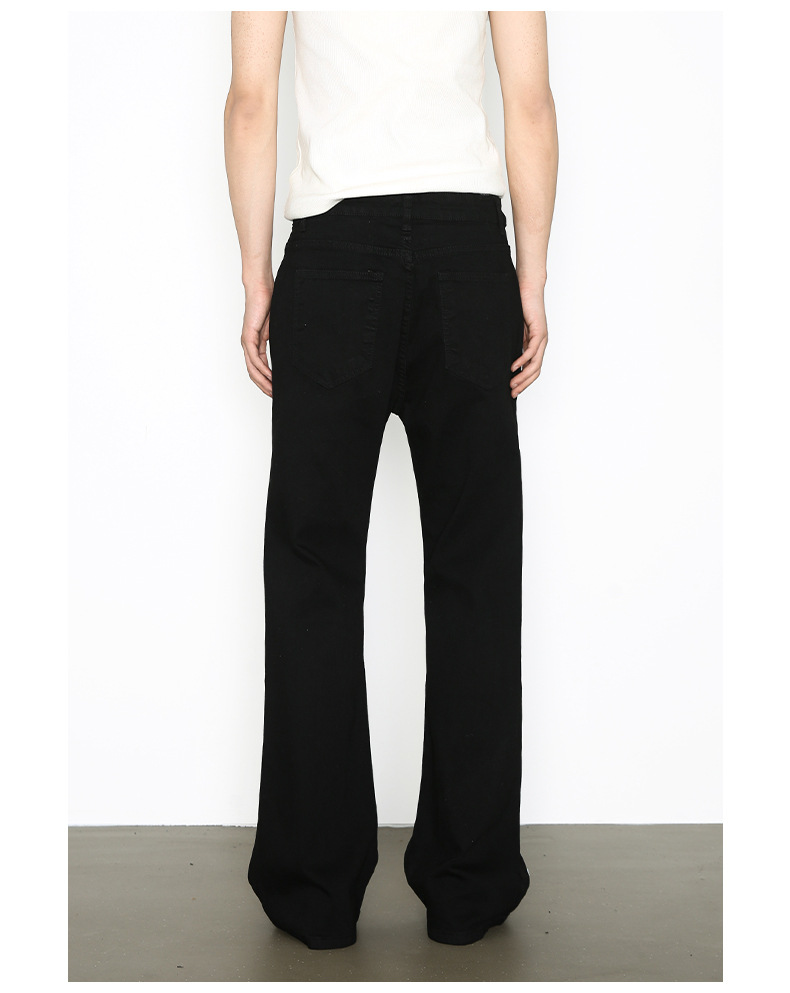 Streetwear Stretch Flare Jeans – High Waist Relaxed Fit Vintage Washed Denim Pants For Men_mkmklike.com