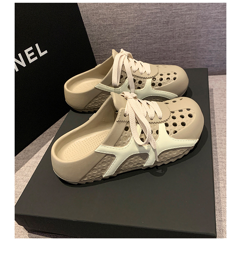Dép sandal nữ xỏ ngón đế bệt lỗ thoáng khí, quai mềm dễ chịu — EN36 Hạnh chi tiết 27