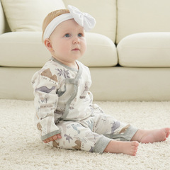 Newborn baby clothes, spring and autumn baby pure cotton jumpsuits, autumn clothes, newborn full moon clothes, men's and women's monk clothes