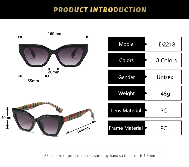 Fashion Plaid Ac Cat Eye Full Frame Women's Sunglasses display picture 1