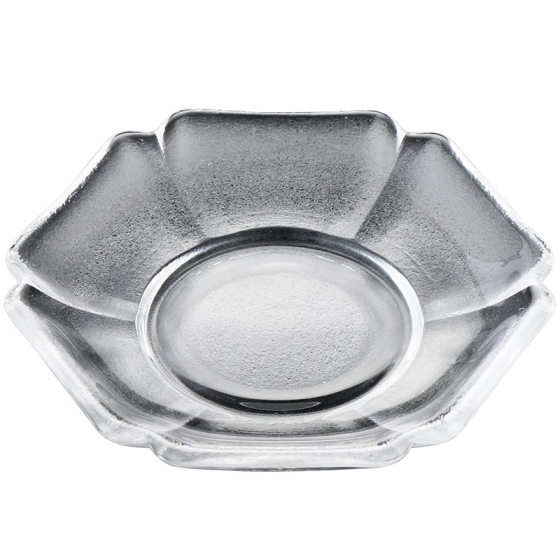 Japanese Style Thickened Heat-Resistant Glass Cup Holder Coaster Small Tray Handmade All-Match Transparent Tea Holder Kung Fu Tea Set Cup and Saucer