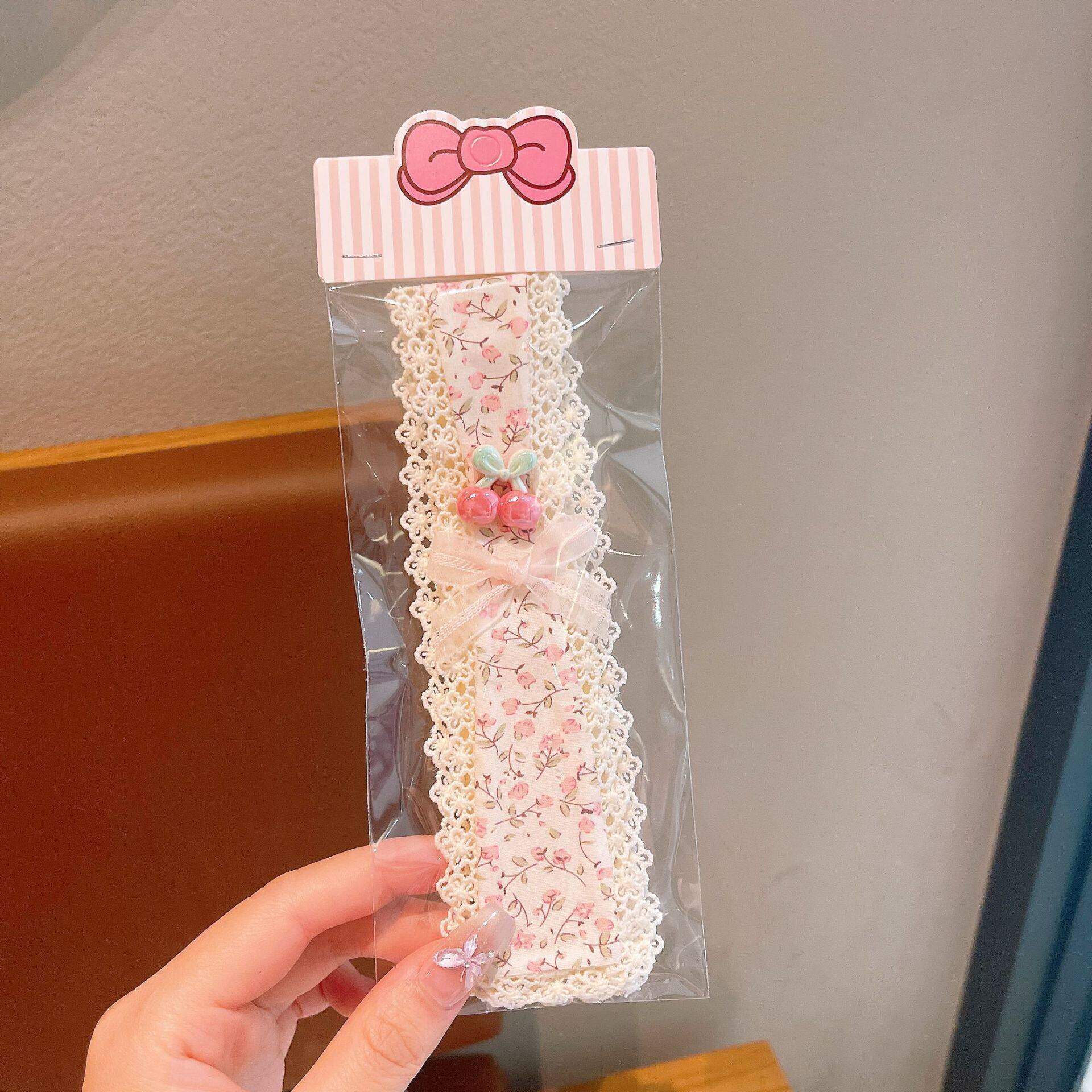 1# 花柄レース付きロングヘアピン、長さ約17cm