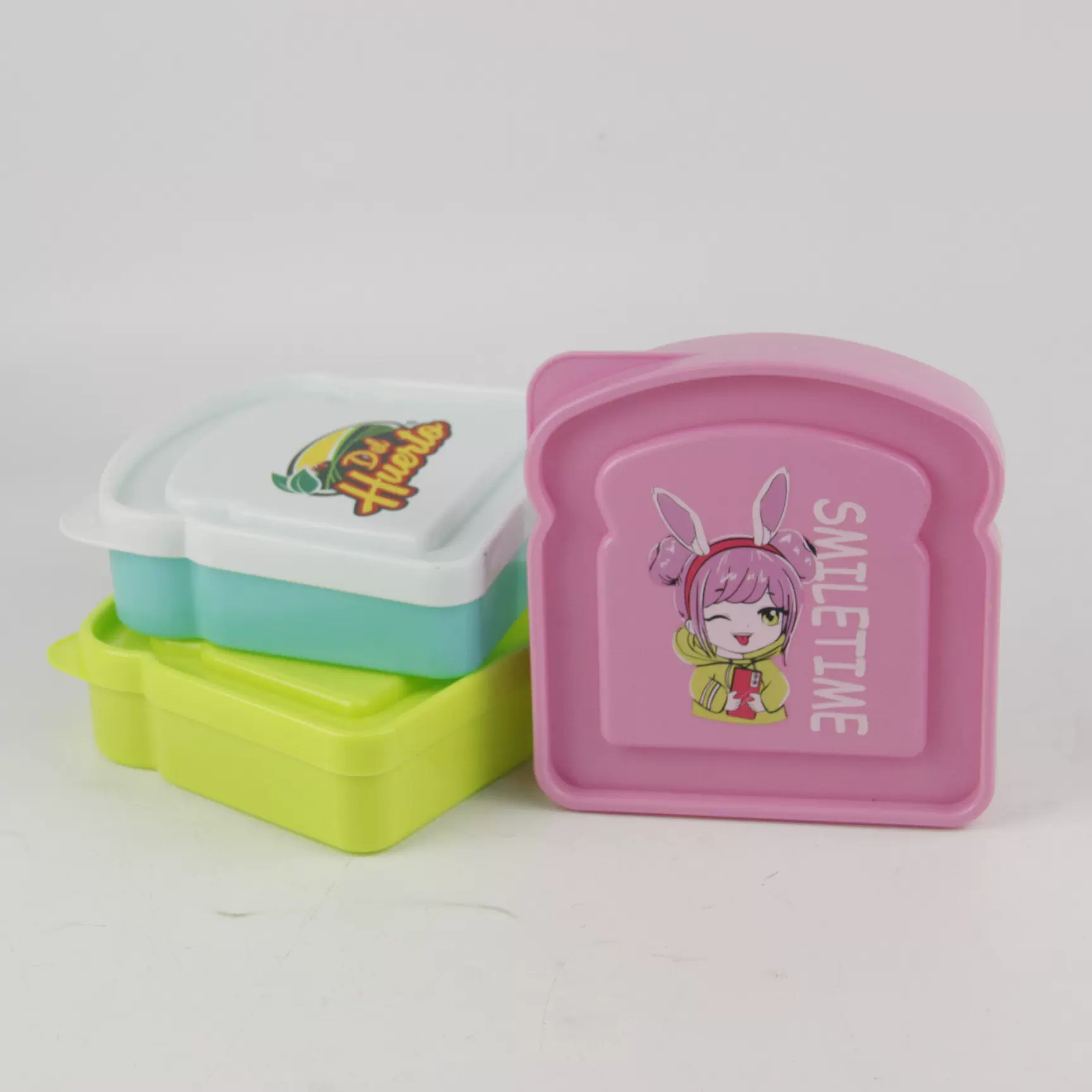厂家直供 儿童吐司盒 饭盒 塑料PP儿童卡通便当三明治盒 可定logo