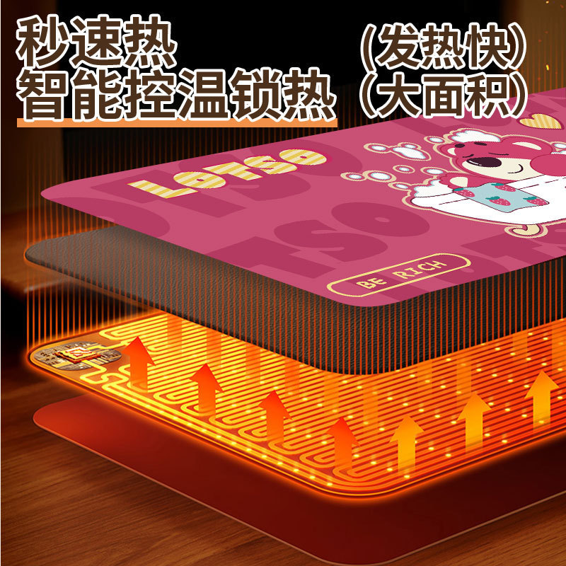 アニメ加熱マウスパッドオフィス超大型発熱暖房テーブルパッド学生机電熱板暖手いちご熊|undefined