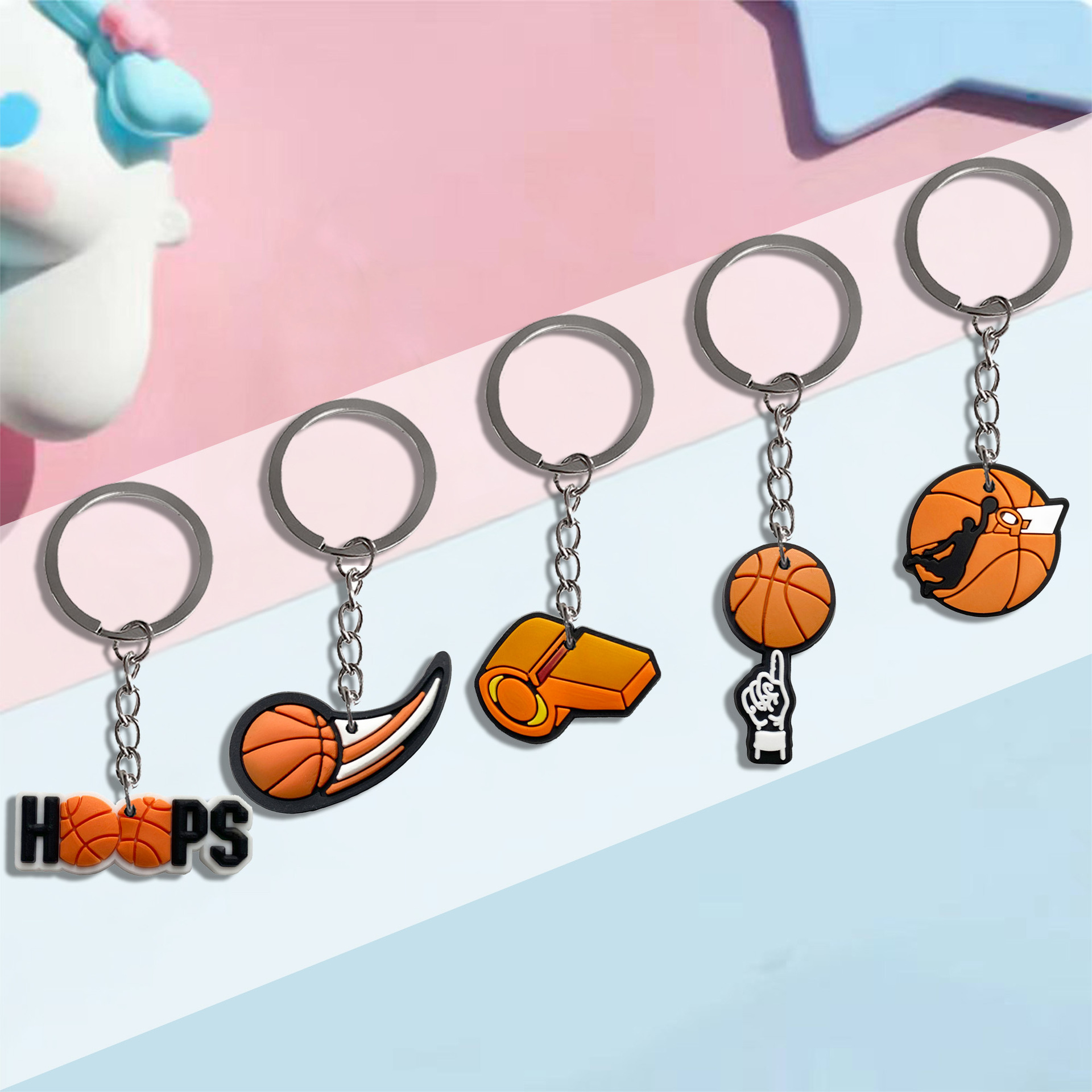 Basketball sports keychain