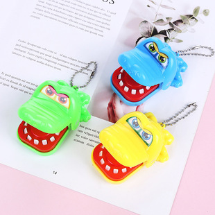 New and Unique Finger-Biting Crocodile Tricking Shark Dog Trick Hippopotamus Spoof Decompression Keychain Pendant Small Toy