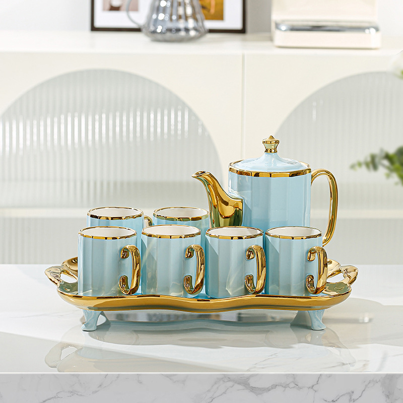Tazas de cerámica de agua conjuntos de tazas de salón casera tazas de agua caja de regalo de mudanza de té de gran capacidad hogar