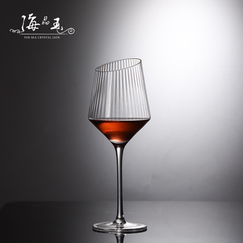 Europa vertical biselado copa de vidrio alto copa de vino de cristal copa de champagne bar copa de vino doméstico al por mayor