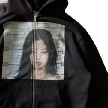 25 春と秋のヨーロッパとアメリカ版の男性と女性のかわいいパーカー、ティーンエイジャーの特大スウェットシャツ、カジュアル服、ジッパージャケット|undefined