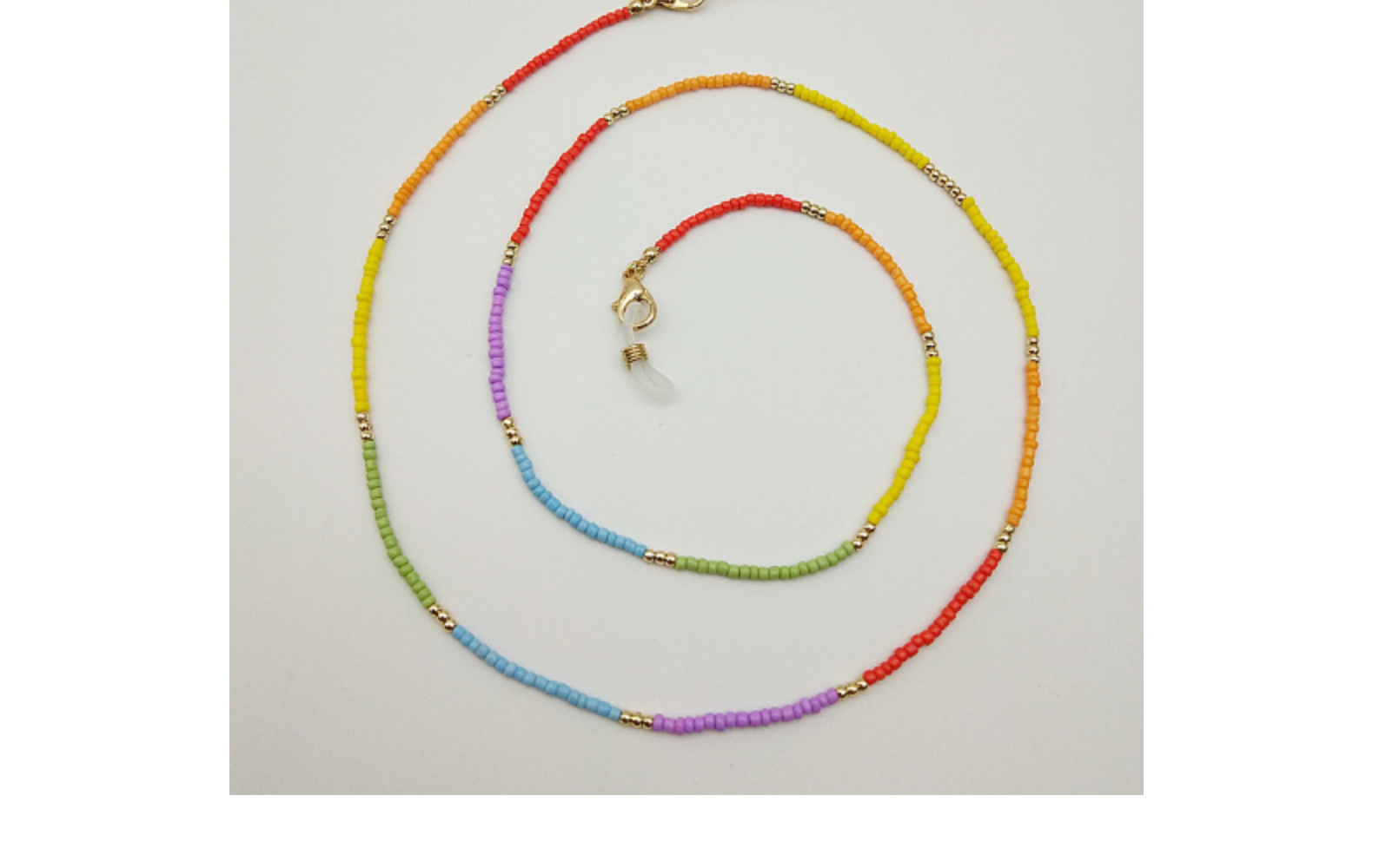Women'S Gender Original Design Round Glass Beads Metal Women's Glasses Chain