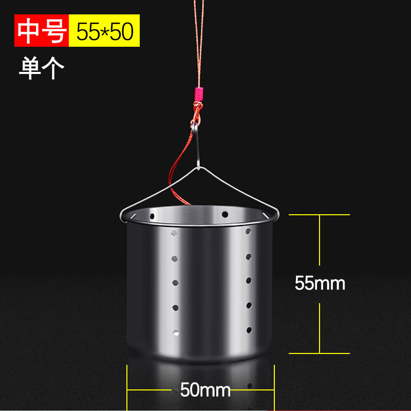 Dispositivo de nido de acero inoxidable de punto fijo de cebo automático de caída de fondo para peces salvajes, artefacto mágico de lanzamiento de cebo de pesca de larga distancia