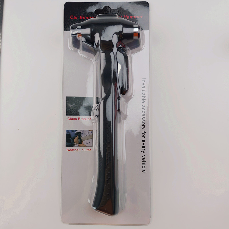 Qìchē Car Safety Hammer Tungsten Steel Extended Handle Emergency Window Breaker (Qəza çəkici) - black-km49-safety-hammer-with-card