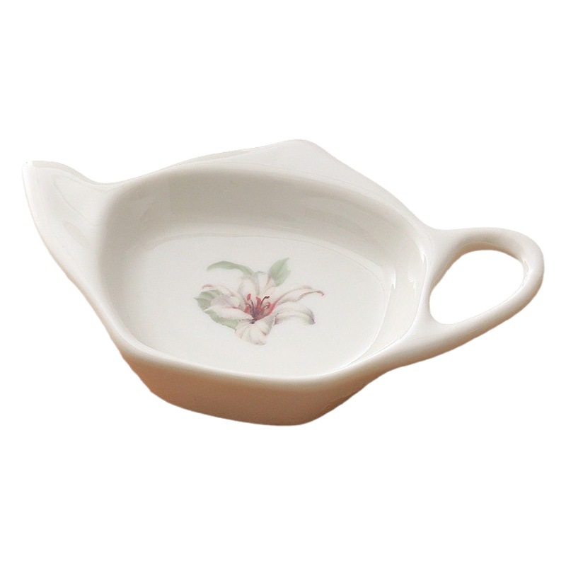 Cerámica bolsa de té platillo té de la tarde a juego té de lujo juego bolsa de té platillo tarde bolsa de té platillo creativo regalo de cerámica