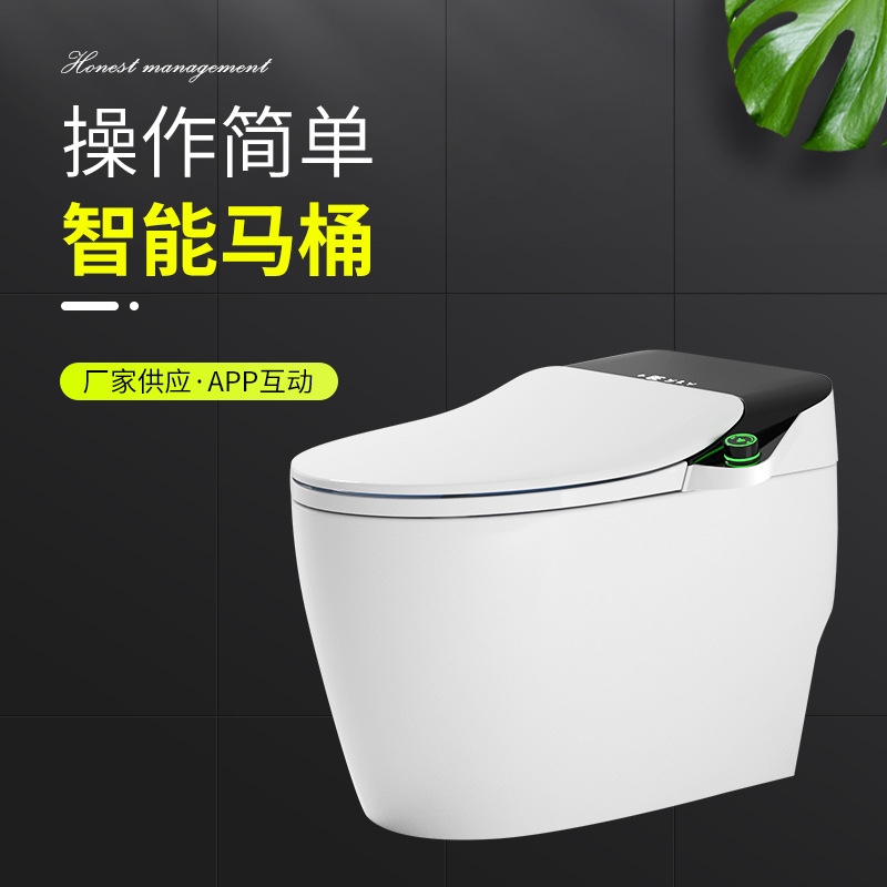 家用智能马桶一体式全自动翻盖老年马桶无水箱虹吸式卫浴坐便器