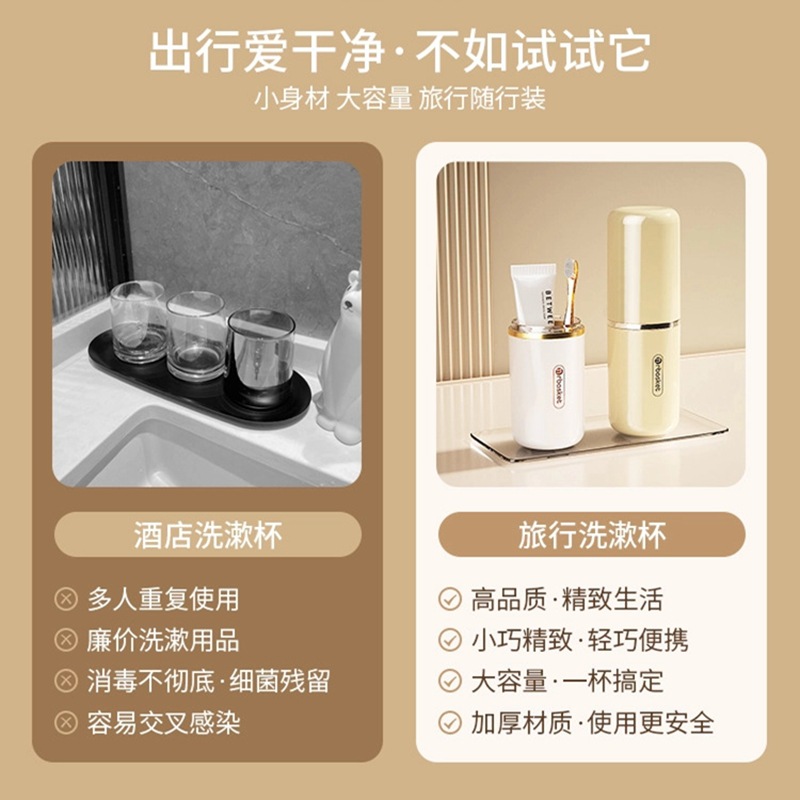Taza de lavado de viaje caja de almacenamiento de cepillo de dientes enjuague bucal Taza bolsa de lavado portátil hombres y mujeres viaje de negocios traje de Lavado y cuidado suministros de viaje