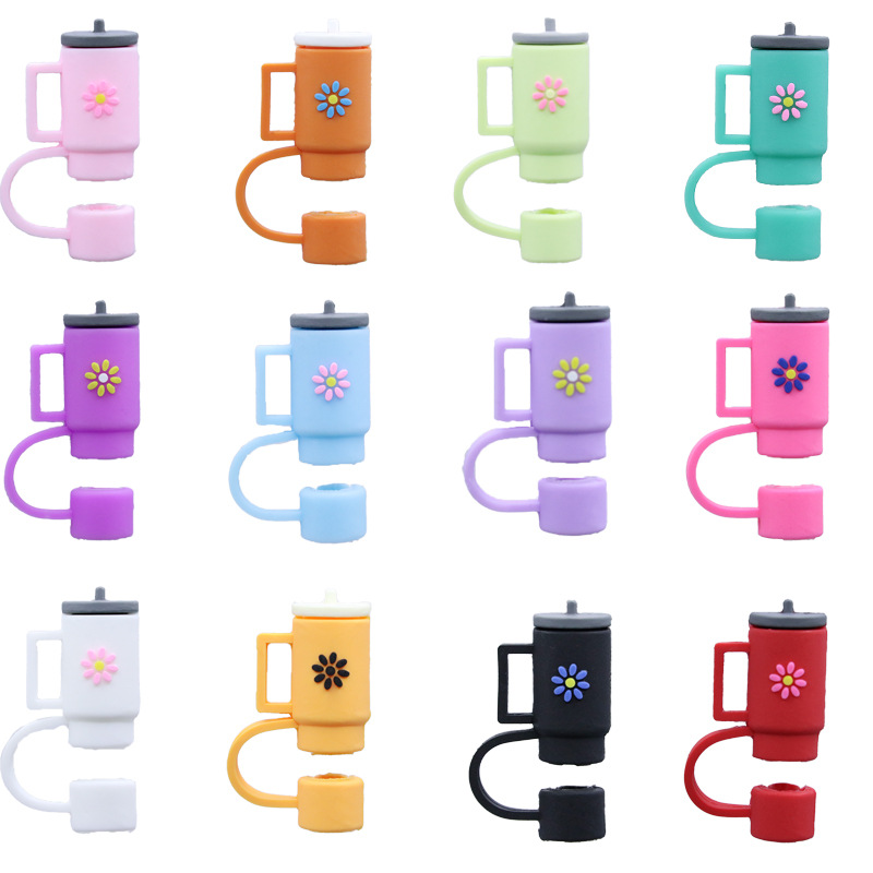 跨境热卖彩色茶杯吸管帽大口径10mm史丹利吸管防尘塞防尘套批发