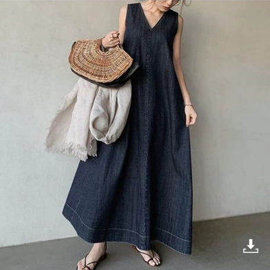 2021 летнее Новое Артистическое джинсовое длинное платье на спине со шнуровкой и V-образным вырезом