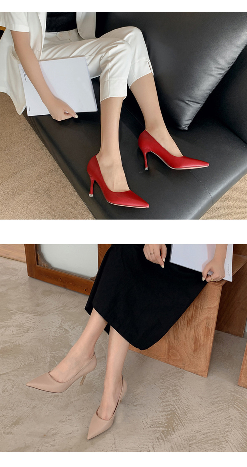Giày cao gót nữ mũi nhọn gót 9 cm đi làm công sở — 988-3 đen 9cm chi tiết 9