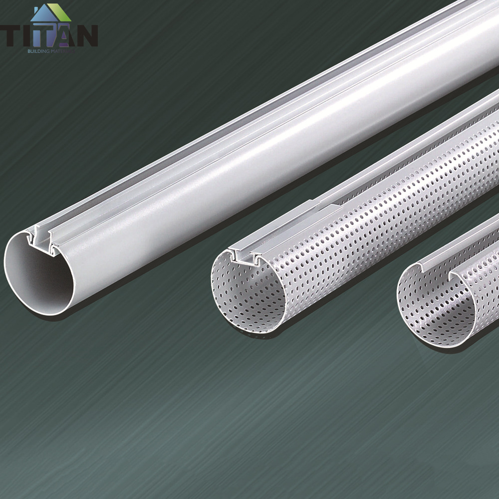 Rejilla de aluminio decorativa con revestimiento cuadrado de aluminio de grano de madera curvo, tubo en forma de U ondulado, techo, techo de forma especial, cuadrado de aluminio