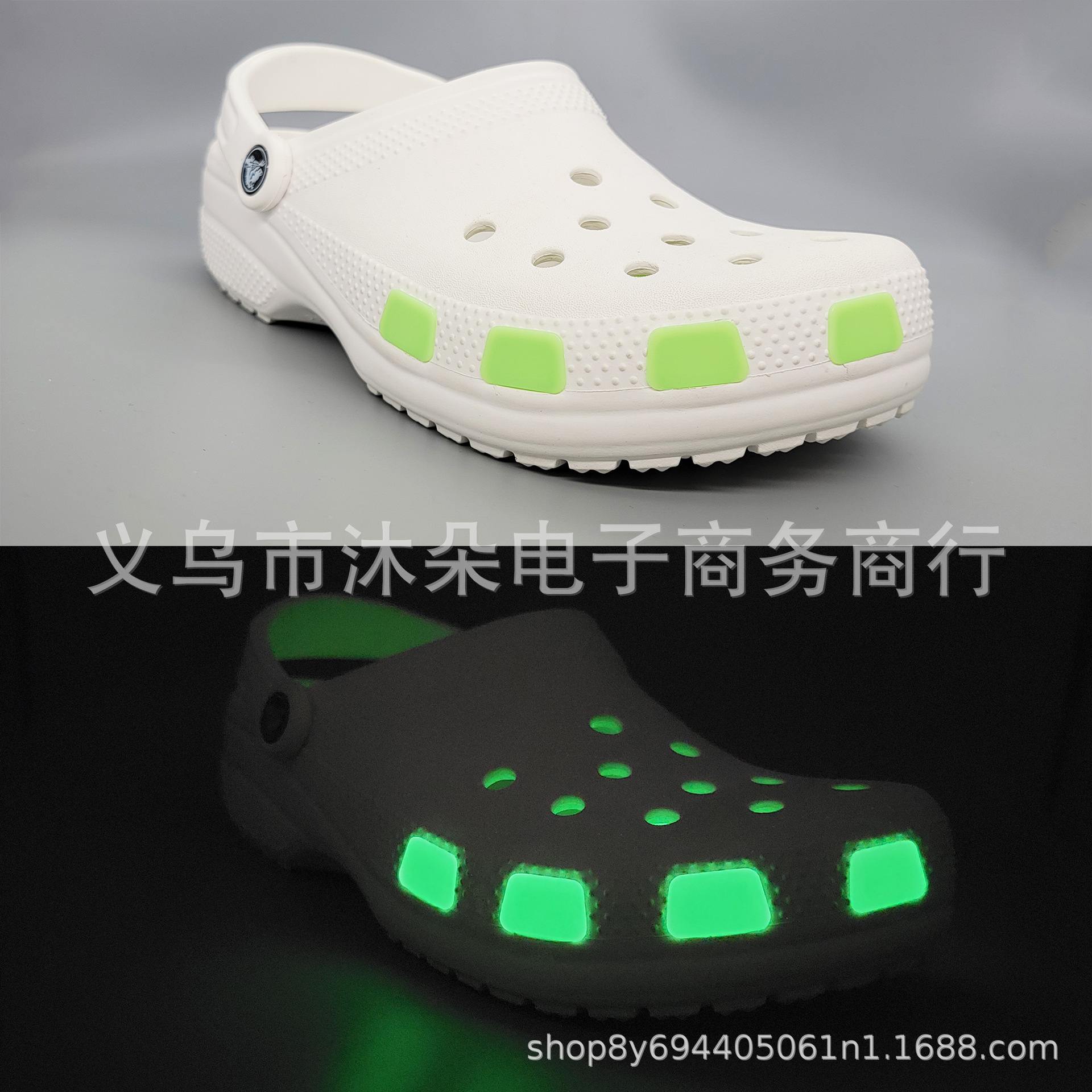 Cross-border simple Colored Charms hole shoes color block decorative beach feet hollow solid color shoe stopper