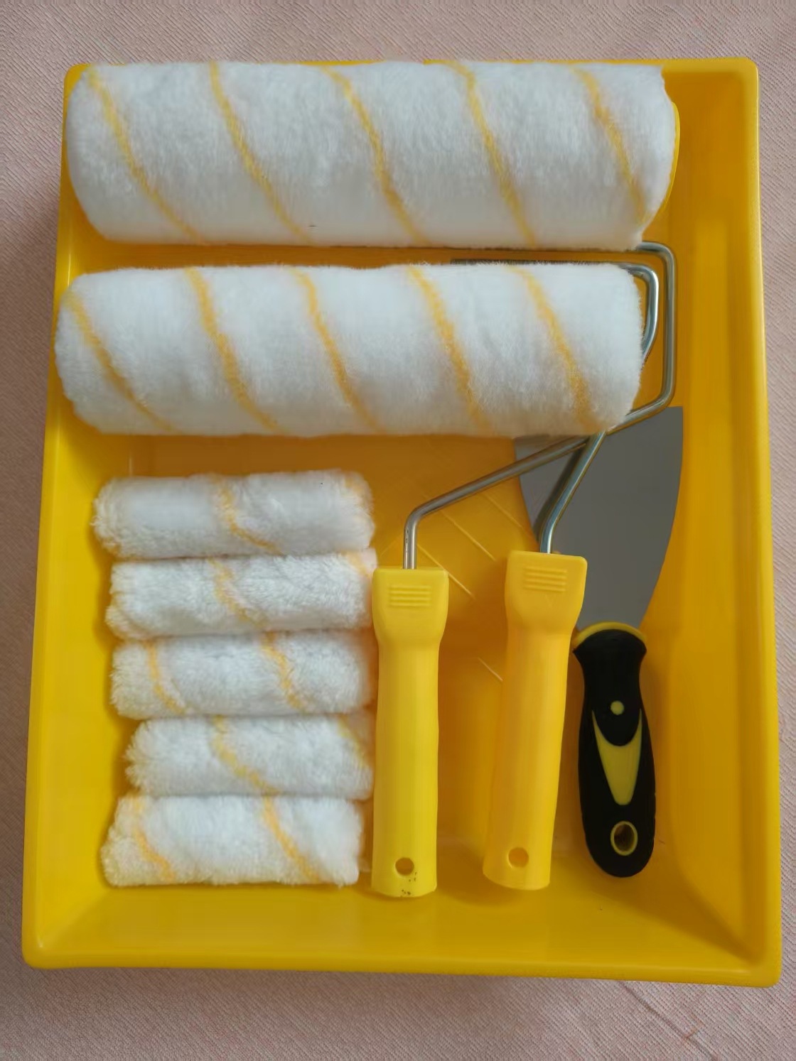 9 pulgadas conjunto de cepillo de barril de pintura cepillo de lana bandeja de plástico cualquier combinación de herramientas de recubrimiento de pintura de látex transfronterizo