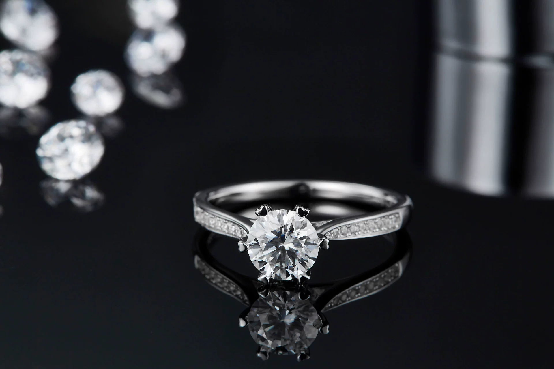 华莎珠宝 Ring with stone, classic accessory for St. Valentine's Day, 1 carat