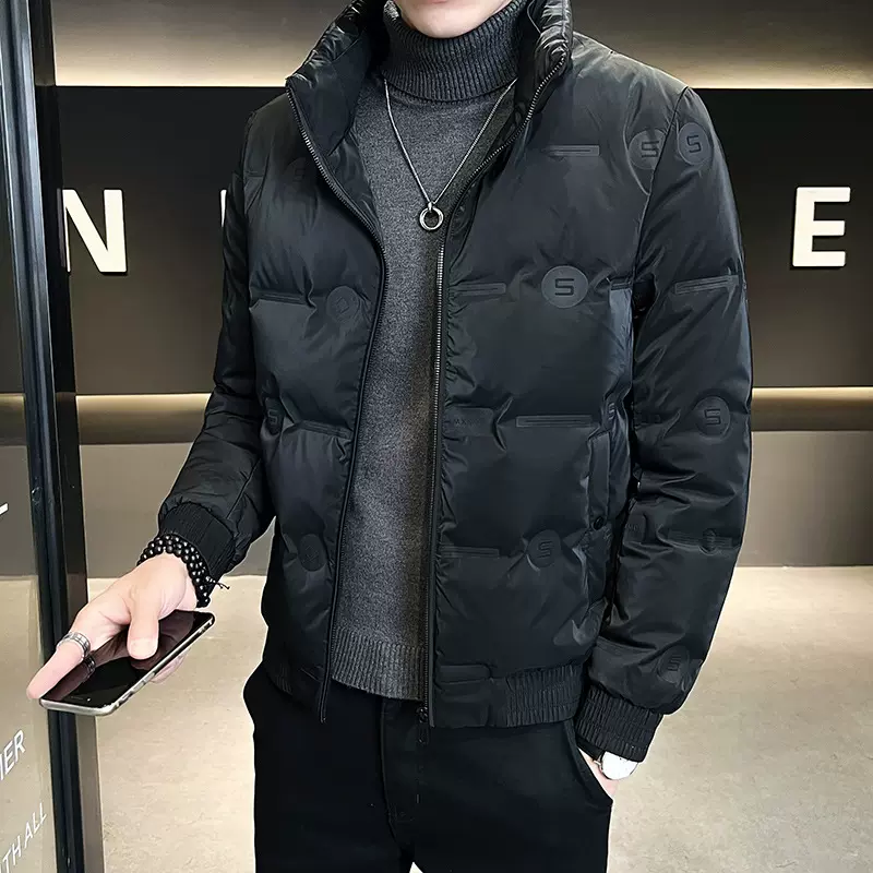 冬季轻薄款男士青年立领羽绒服短款时尚潮流保暖户外休闲50绒外套