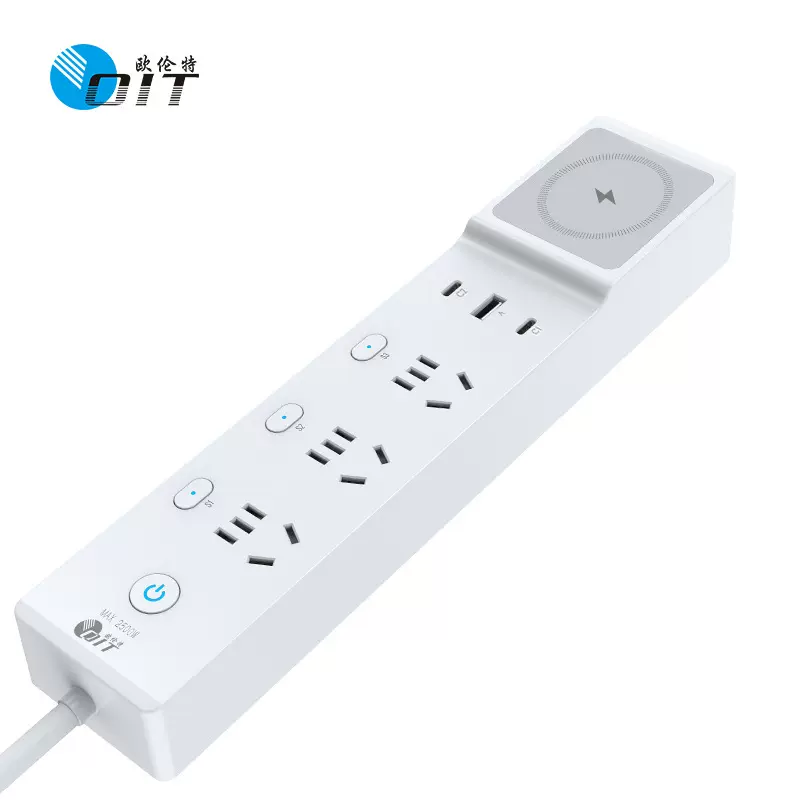 3C认证工厂直销智能WiFi三位排插带Type C快充支持米家小爱控制