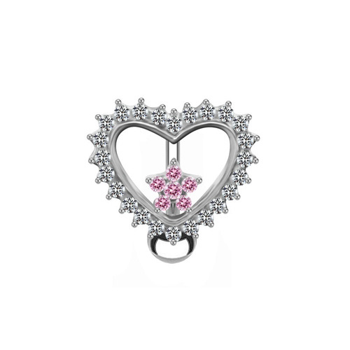 Gaibei European and American cross-border heart-shaped navel ring, navel nail, inverted flower navel ring, body piercing jewelry