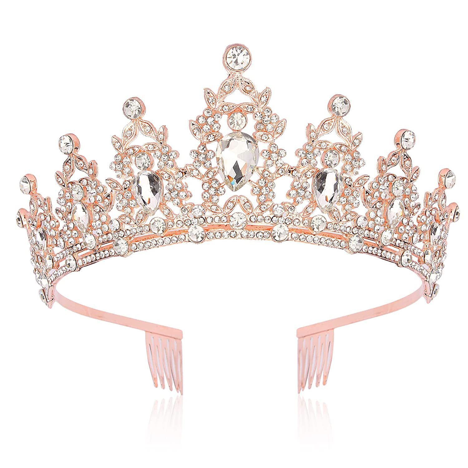 Cross-border European and American fashion alloy crown headdress birthday headband flash diamond queen baroque crown headdress_voghion.com
