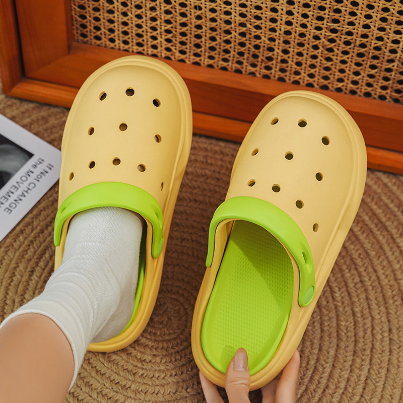 2025 verano nuevo estilo zapatos con agujeros color sólido simple casual suela suave resistente al desgaste pisando heces cómodas sandalias de playa para hombres y mujeres