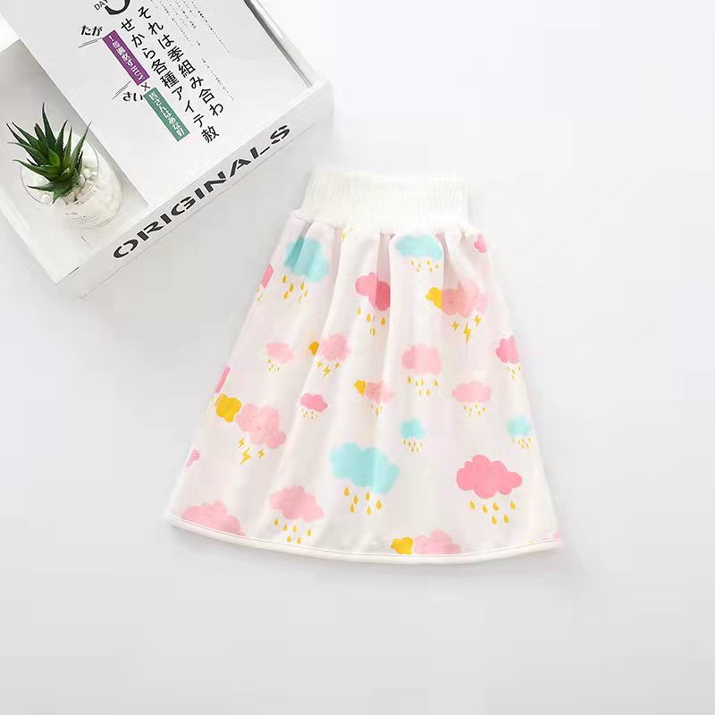 Falda de pañal de bebé pantalones de entrenamiento de baño impermeables para bebés anillo anti-enuresis noche artefacto de orina pañal de tela para niños