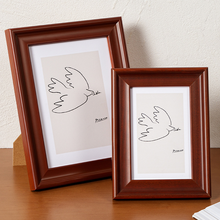 實木質相框擺台裝飾相冊框架方5寸6寸7寸A4外框掛牆洗照片定製diy