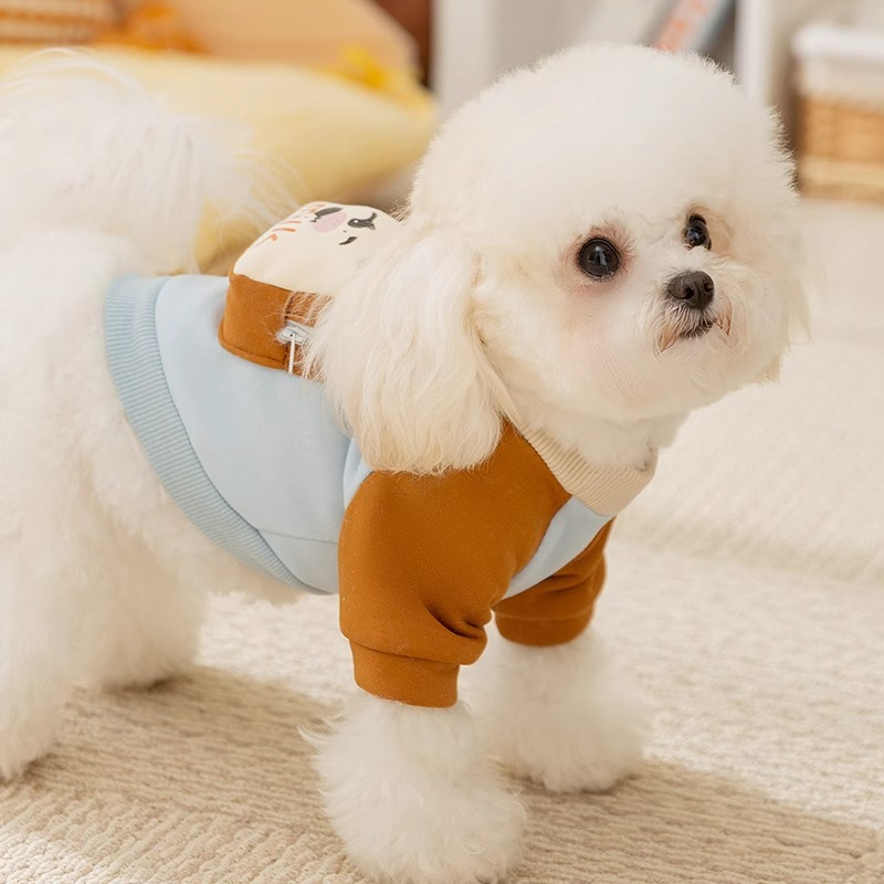 Otoño y invierno perros lindas mochilas de dibujos animados gatos de dos patas camisas de lana delgada más cálida que osos Teddy ropa de perro de mascota