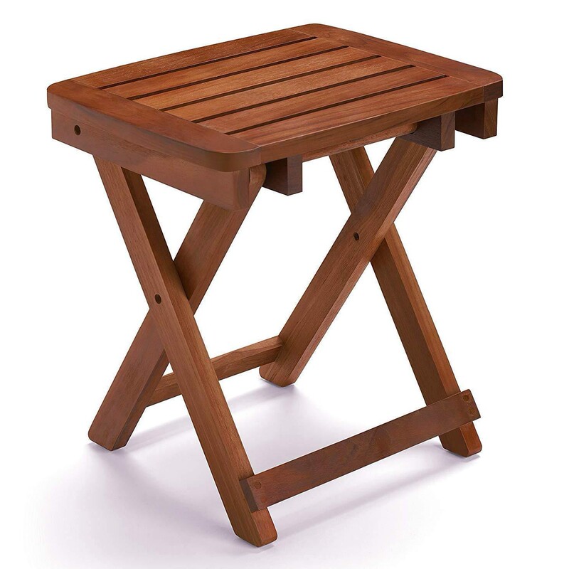 Portable Shower Stool - Bamboo Folding Shower Stool Seat, Fully Assembled Portable Shower Stool - Bamboo Folding Shower Stool Seat, Fully Assembled